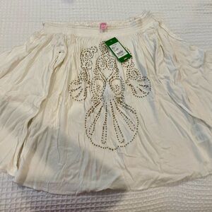 Lilly Pulitzer Nati Top S Resort White NWT with Embellishments